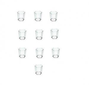 10 verres hexagonaux 