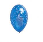 8 ballons chiffres anniversaire imprims tout autour